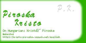 piroska kristo business card